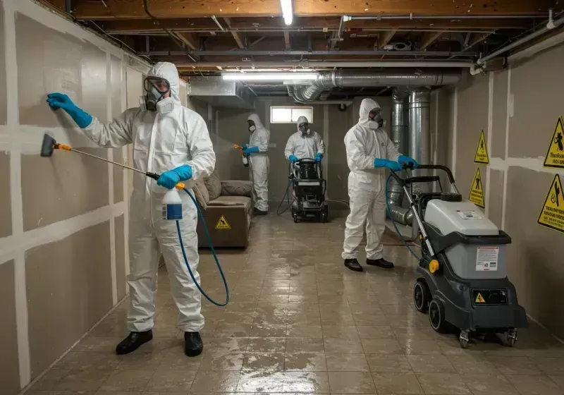 Basement Moisture Removal and Structural Drying process in Dillon, SC